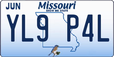 MO license plate YL9P4L