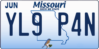 MO license plate YL9P4N