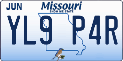 MO license plate YL9P4R