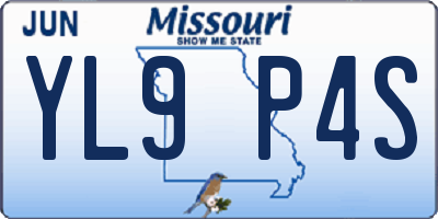 MO license plate YL9P4S
