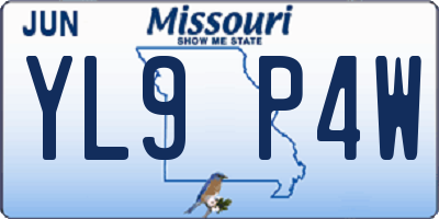 MO license plate YL9P4W