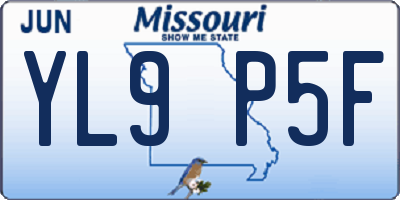 MO license plate YL9P5F