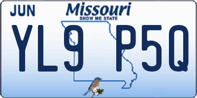 MO license plate YL9P5Q