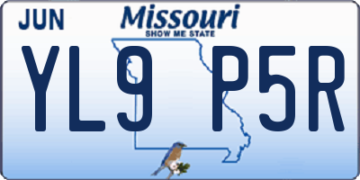 MO license plate YL9P5R