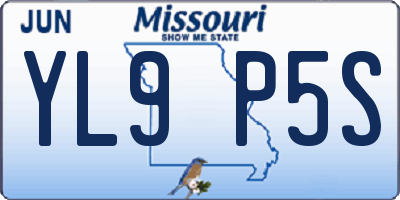 MO license plate YL9P5S