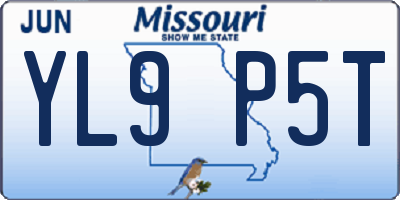 MO license plate YL9P5T