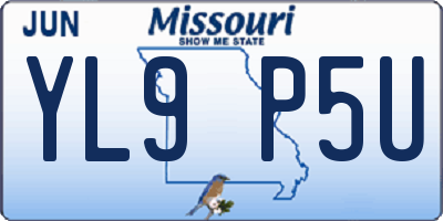 MO license plate YL9P5U