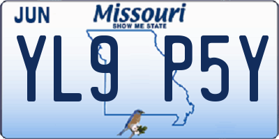 MO license plate YL9P5Y