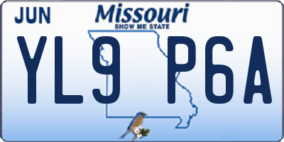 MO license plate YL9P6A