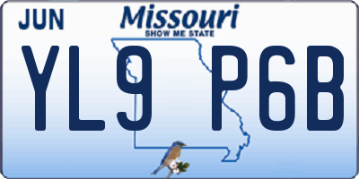 MO license plate YL9P6B