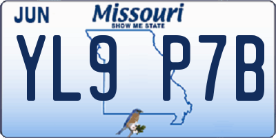 MO license plate YL9P7B