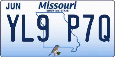 MO license plate YL9P7Q