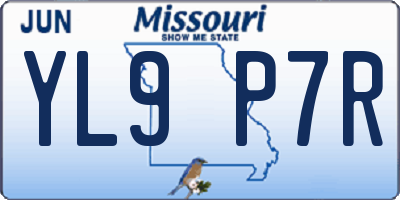 MO license plate YL9P7R