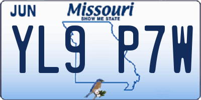 MO license plate YL9P7W