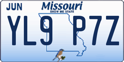 MO license plate YL9P7Z