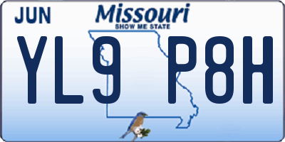 MO license plate YL9P8H