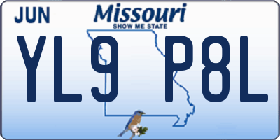MO license plate YL9P8L