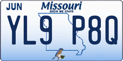 MO license plate YL9P8Q