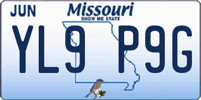 MO license plate YL9P9G