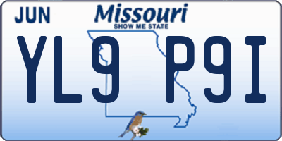MO license plate YL9P9I
