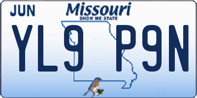 MO license plate YL9P9N