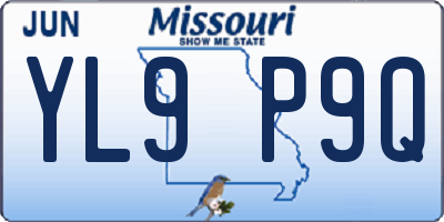 MO license plate YL9P9Q