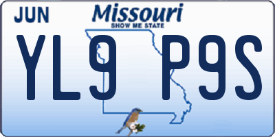 MO license plate YL9P9S