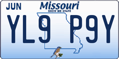 MO license plate YL9P9Y