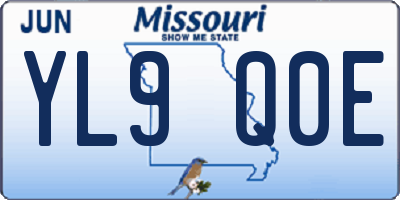 MO license plate YL9Q0E