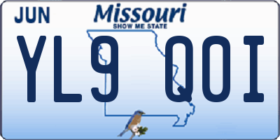 MO license plate YL9Q0I