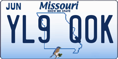 MO license plate YL9Q0K