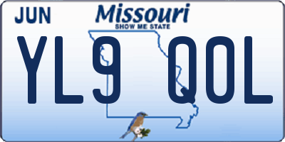 MO license plate YL9Q0L