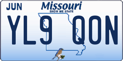MO license plate YL9Q0N