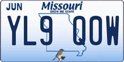 MO license plate YL9Q0W