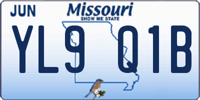 MO license plate YL9Q1B