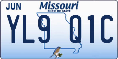 MO license plate YL9Q1C