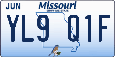 MO license plate YL9Q1F