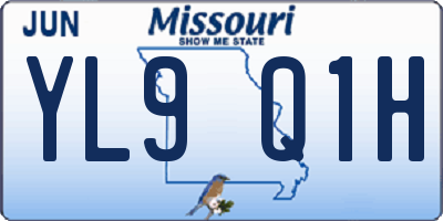 MO license plate YL9Q1H