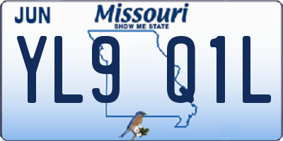 MO license plate YL9Q1L