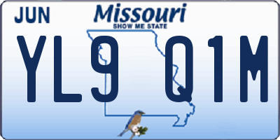 MO license plate YL9Q1M