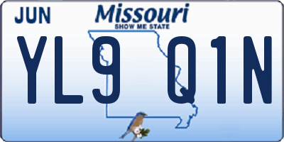 MO license plate YL9Q1N
