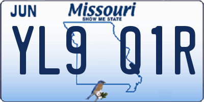 MO license plate YL9Q1R