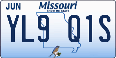 MO license plate YL9Q1S