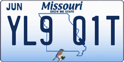 MO license plate YL9Q1T