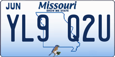 MO license plate YL9Q2U