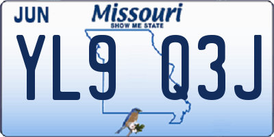 MO license plate YL9Q3J