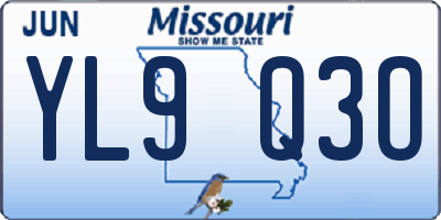 MO license plate YL9Q3O