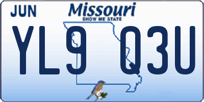 MO license plate YL9Q3U