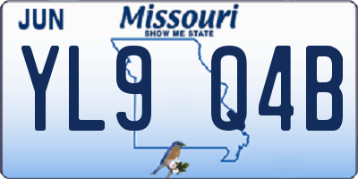MO license plate YL9Q4B