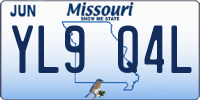 MO license plate YL9Q4L